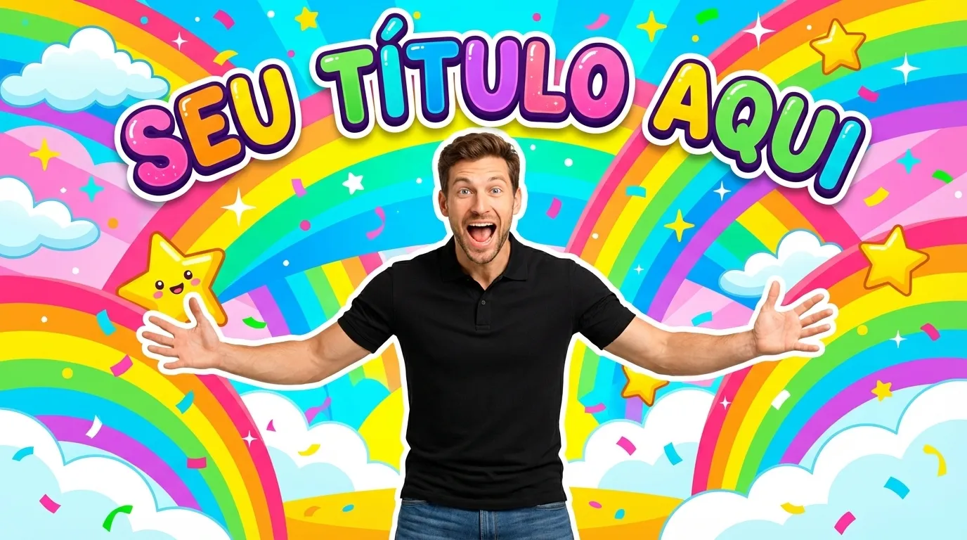 Exemplo de thumbnail de canal infantil no estilo Infantil colorido