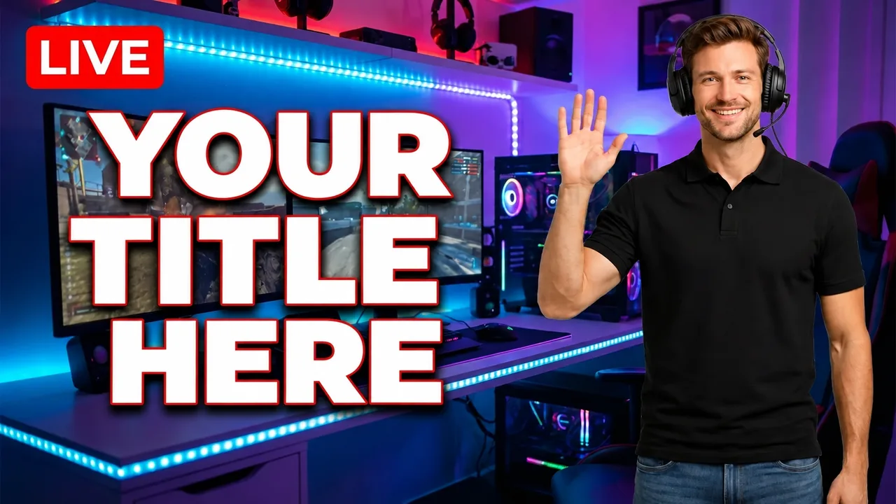 gaming thumbnail example in the Livestream style