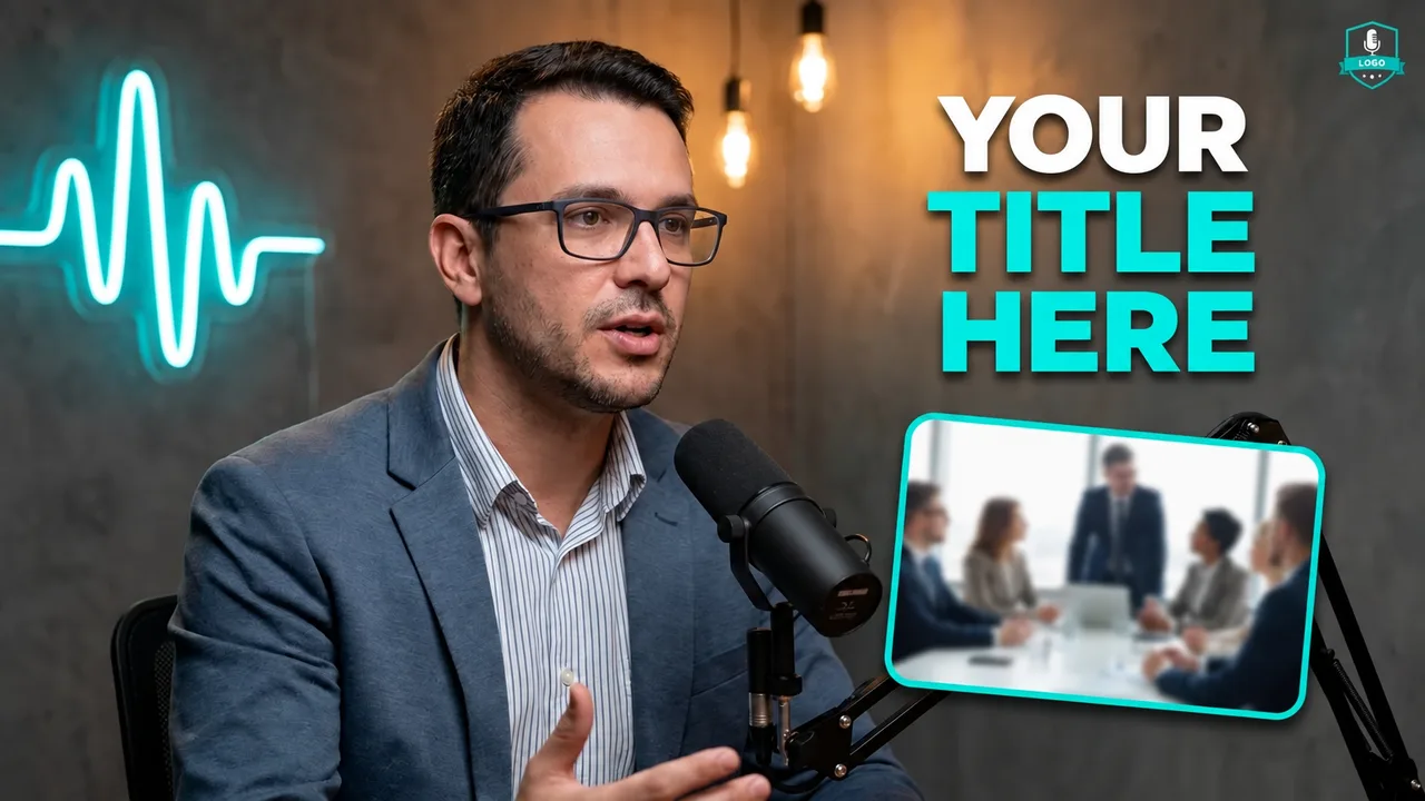 Thumbnail style podcast neon