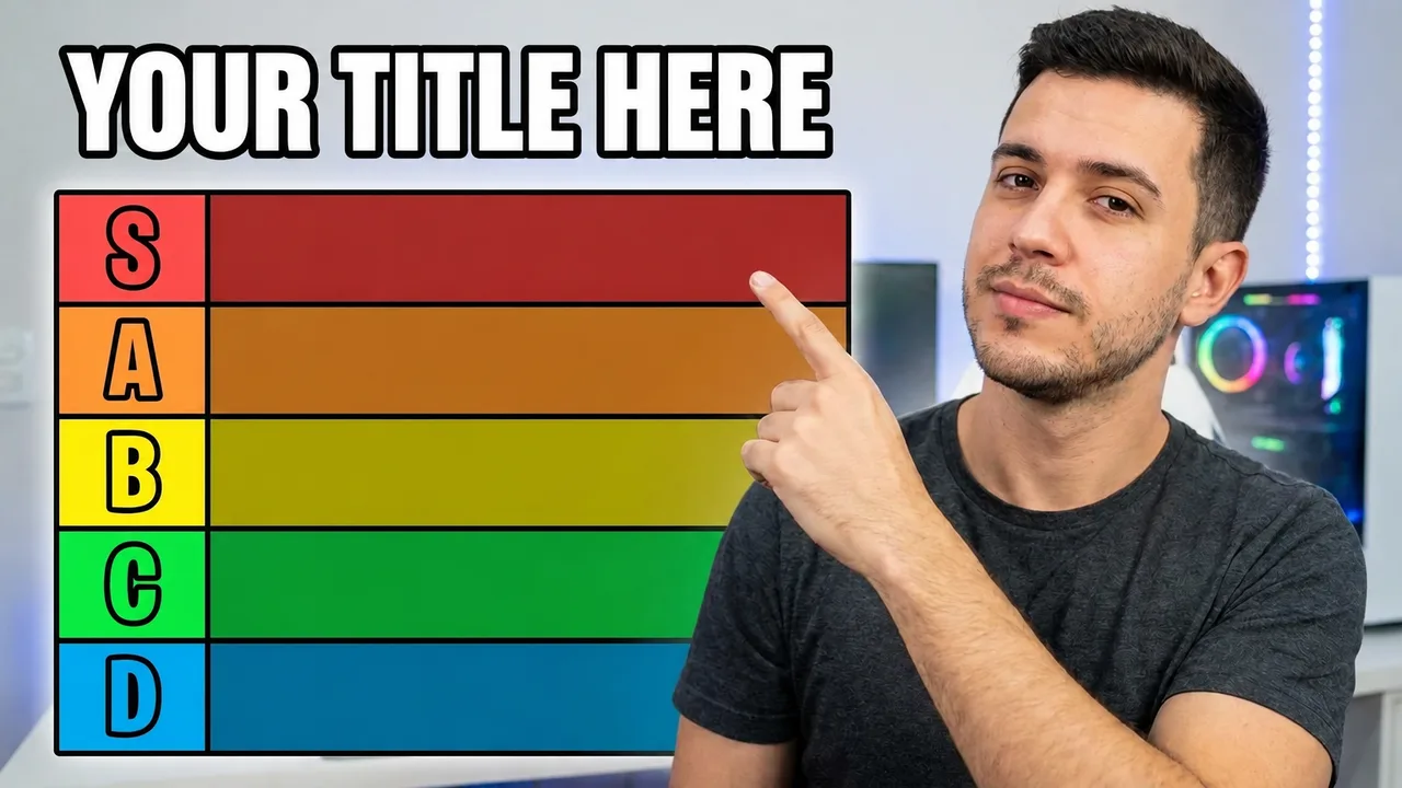 gaming thumbnail example in the Tier list style